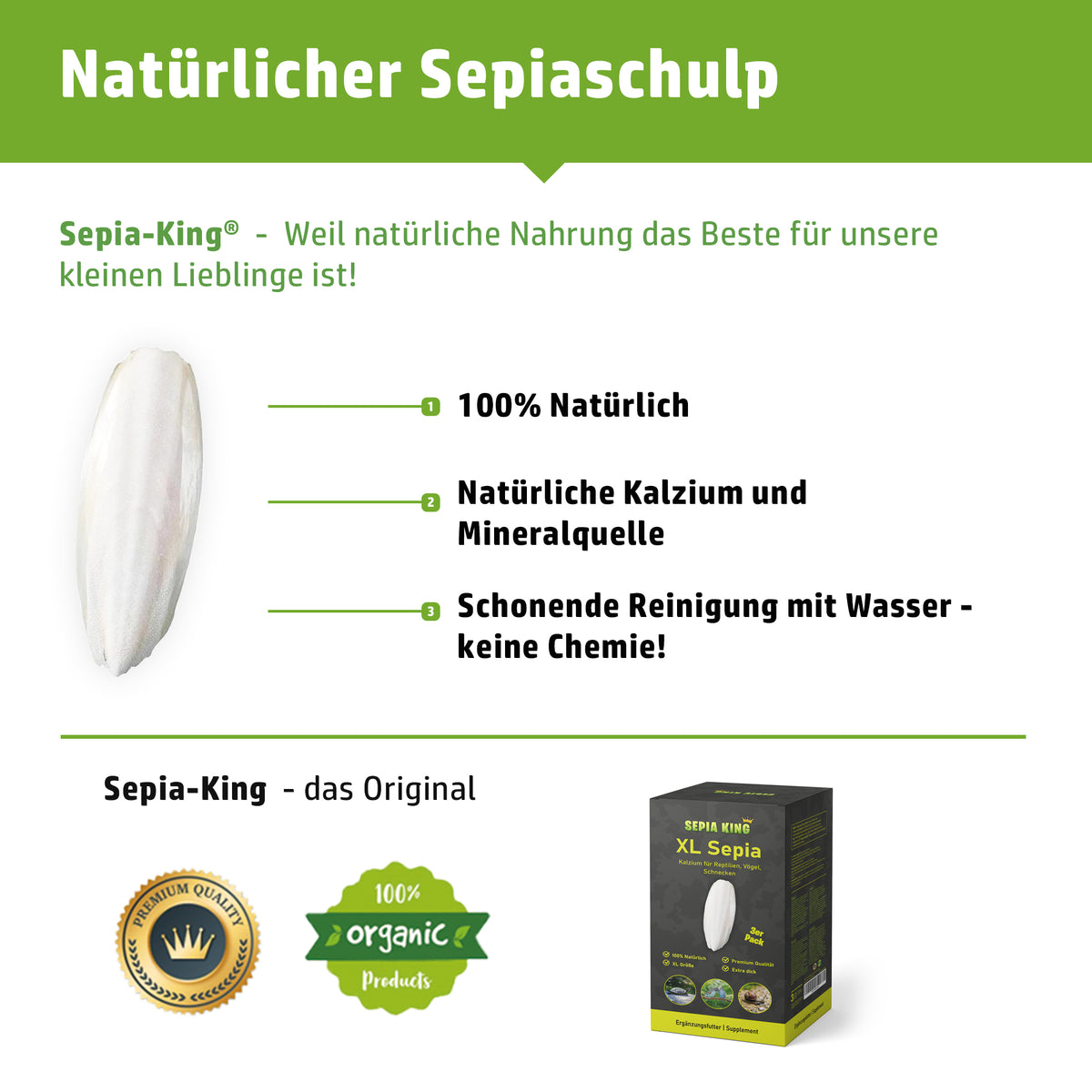 Sepia King - XL Sepiaschalen Für Schildkröten, Vögel, Schnecken - Extra
