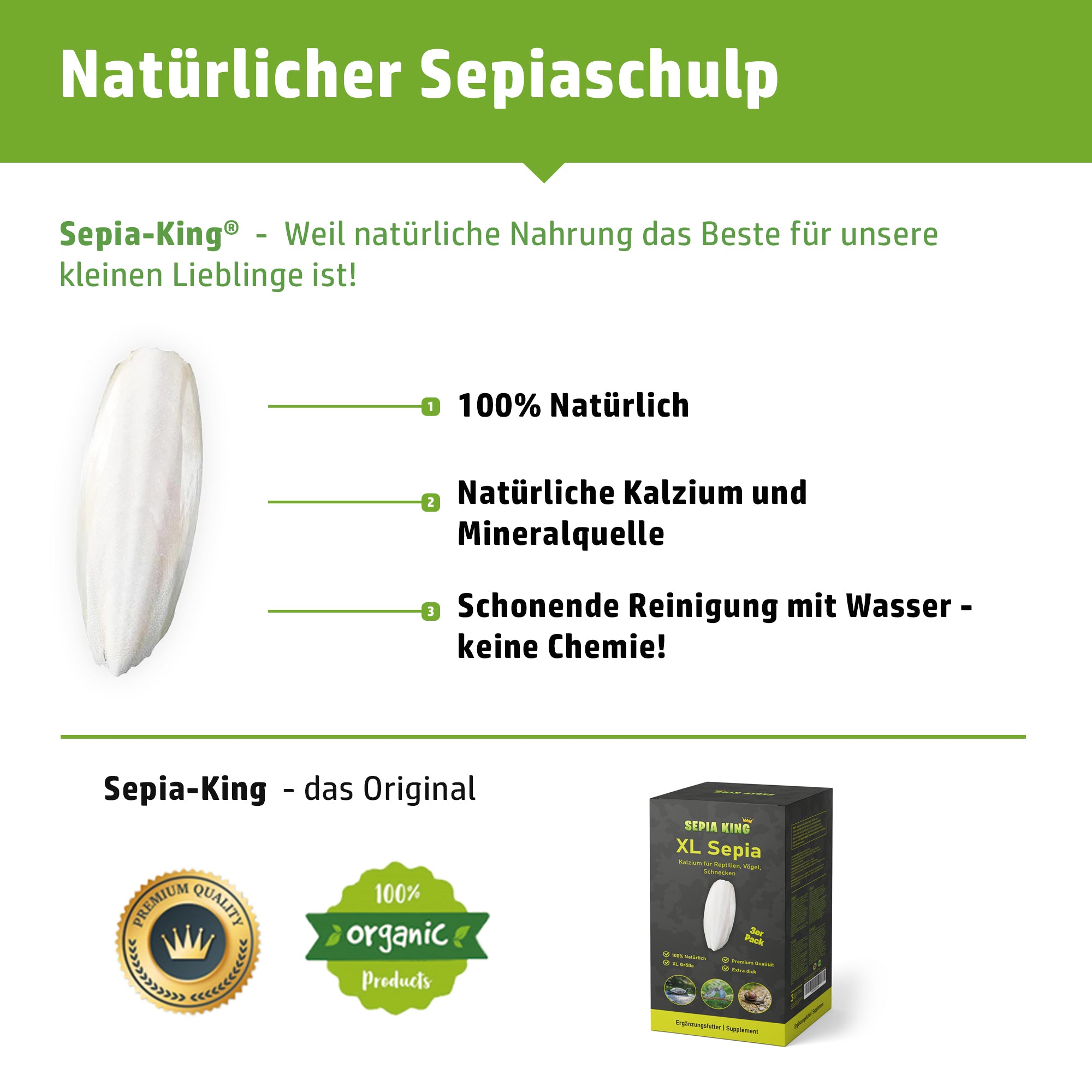 Sepia-King® XL Premium Sepiaschalen - 3er Pack - Extra dick